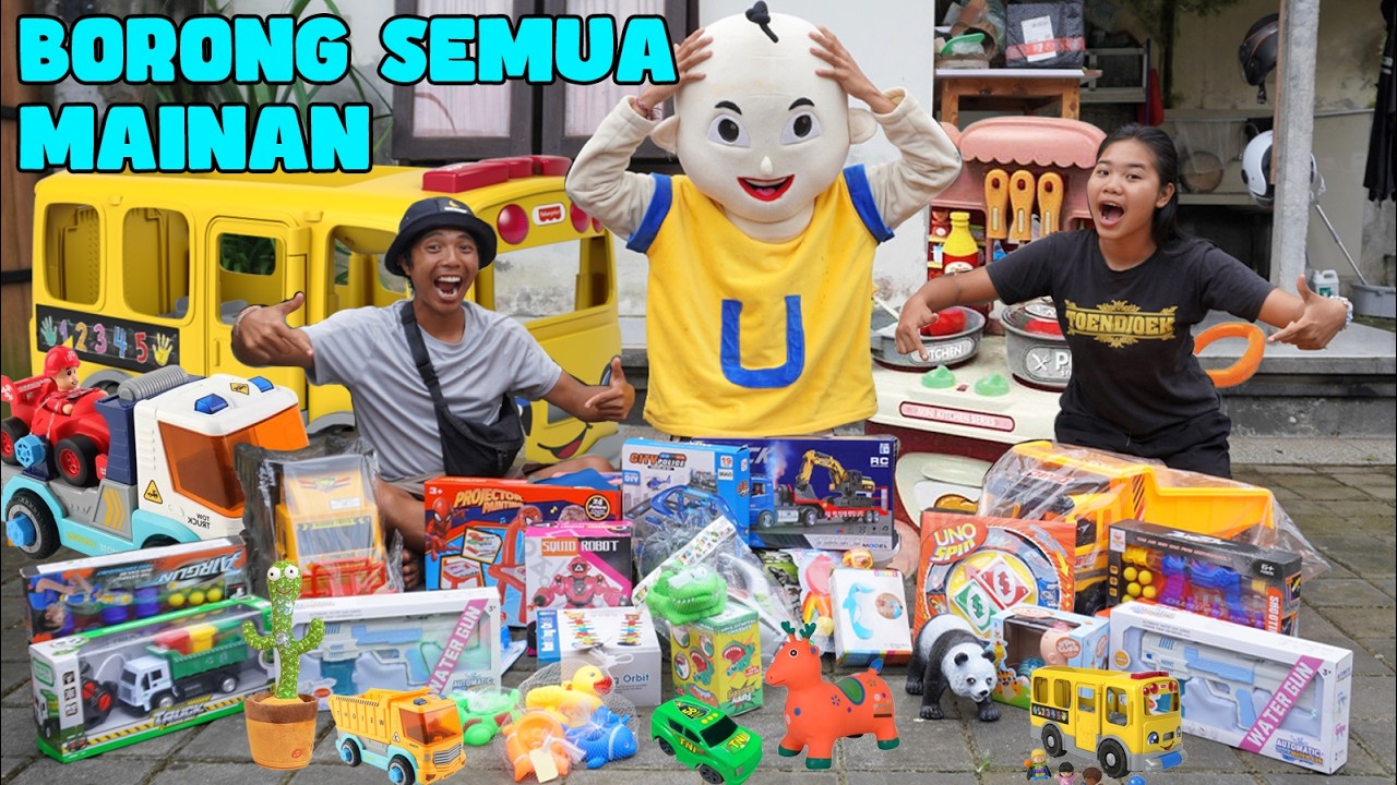KITA BORONG SEMUA MAINAN DI TOKO MAINAN SAMPAI HABIS?! escavator, buldoser, rumah hantu, dll.