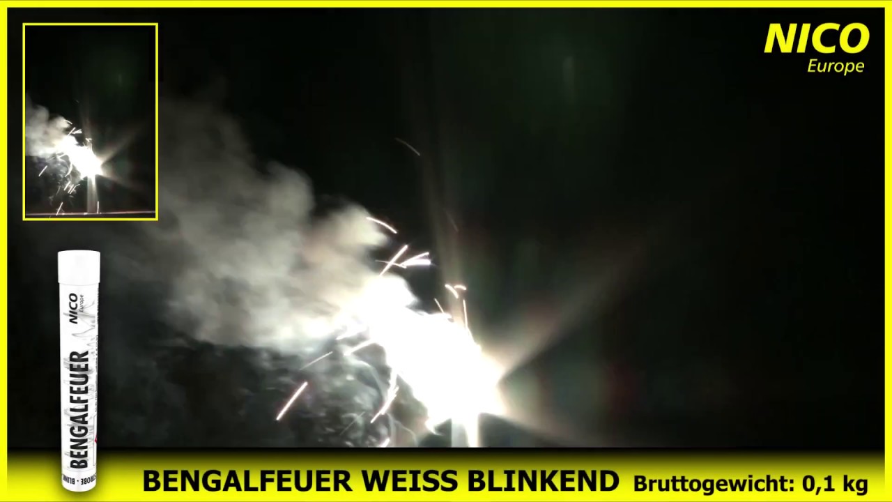 NICO Bengalfeuer wei&szlig; blinkend