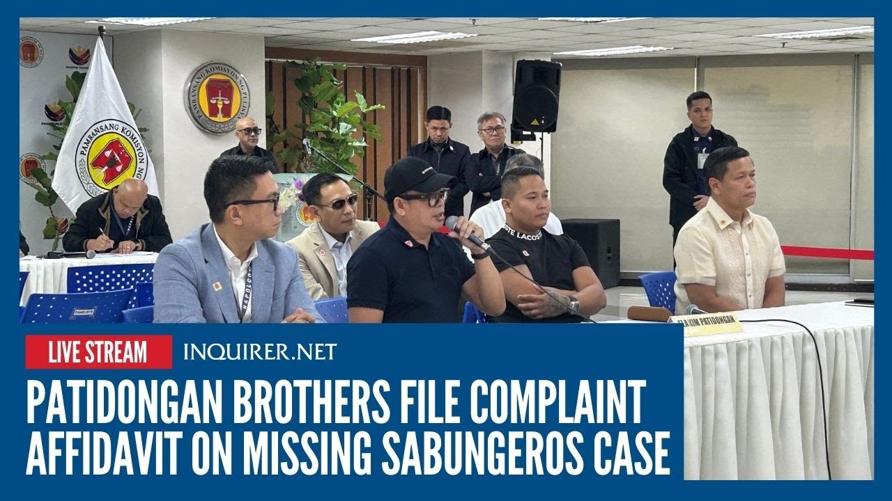 LIVE: Patidongan brothers file complaint affidavit on missing sabungeros case