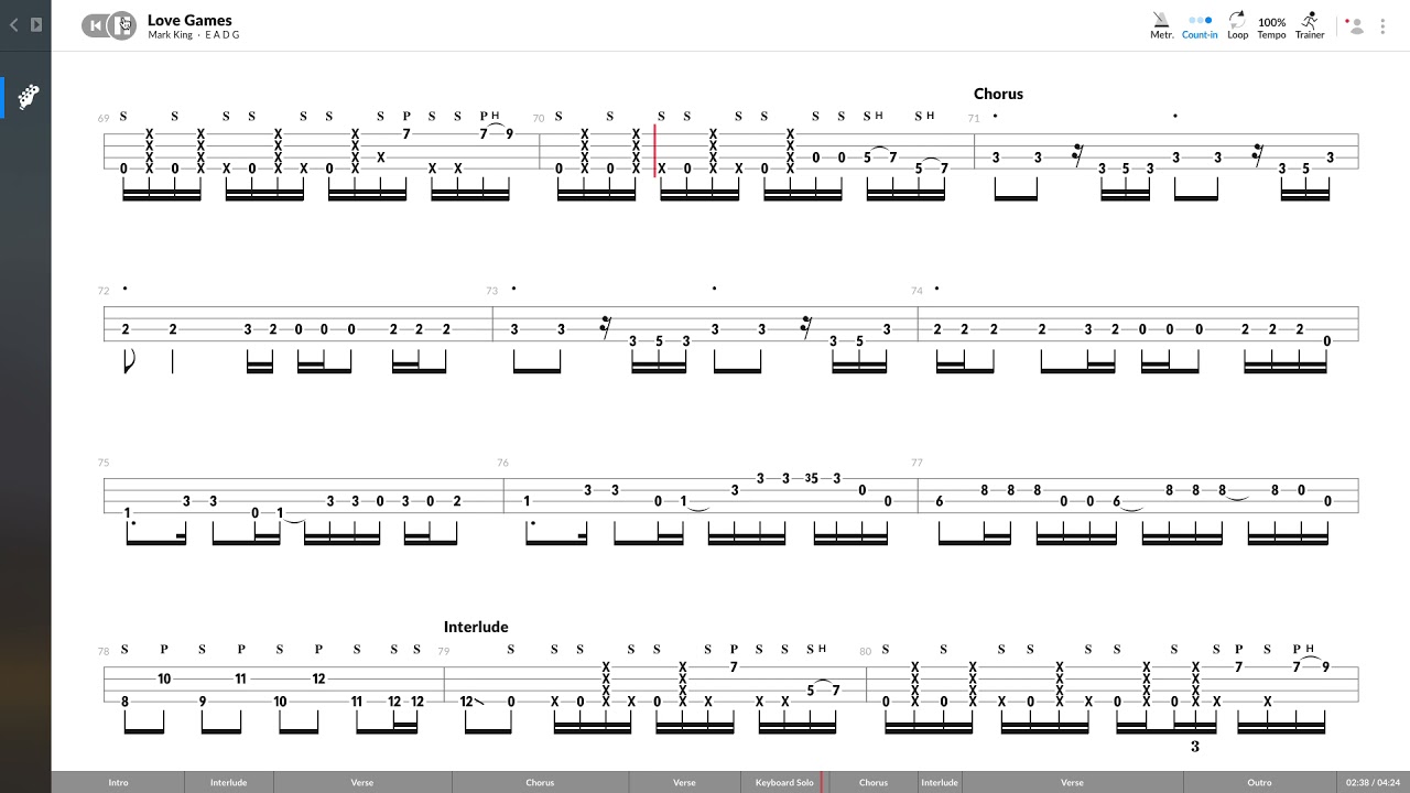 Level 42 - Love Games (BASS TAB PLAY ALONG)
