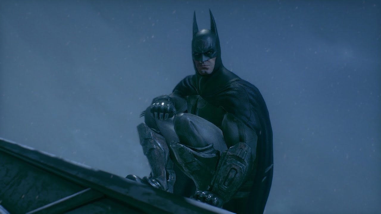 Batman uses his old suit from Arkham City and destroys Arkham Knight's men