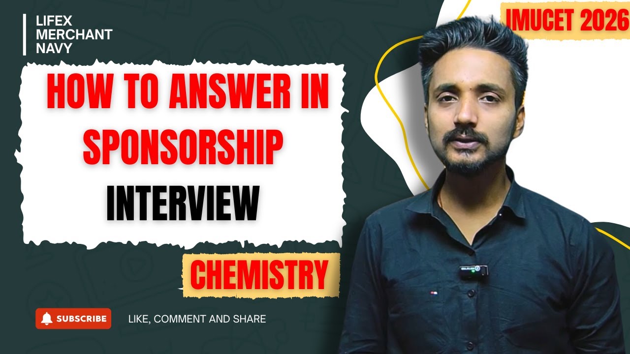 Sponsorship Interview Chemistry Questions | Most Asked Questions for Merchant Navy (IMUCET 2026)