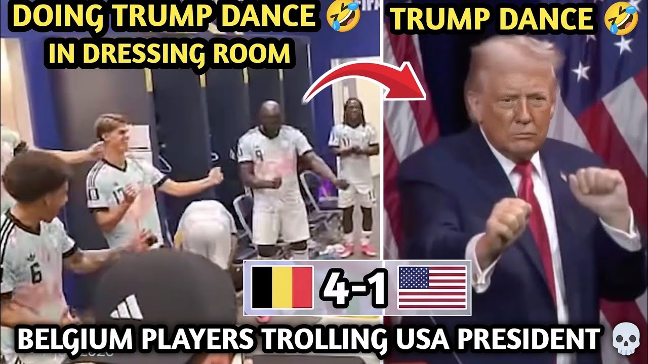 Belgium players Troll The USA And Donald Trump By Doing The Trump Dance In Dressing Room After 4-1🤣💔