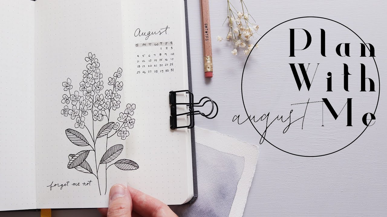 Plan With Me | August 2019 Bullet Journal Forget Me Nots