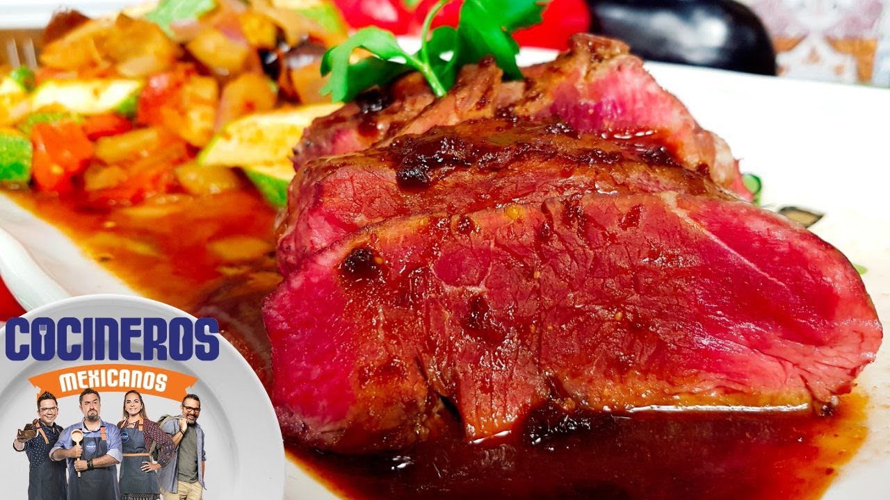 Receta: Filete en salsa de miel, chipotle y mostaza con ratatoille | Cocineros Mexicanos