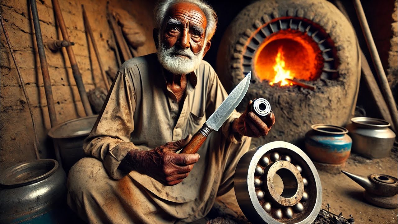 Making A Old Bearing into a Sharp Knife! @AsianProcessHub 