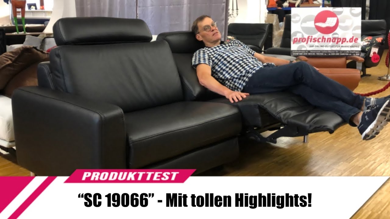 Hukla SC 19066 Sofaconcept Sofa mit Vollrelaxbeschlag elektrisch und wallfree in Leder Credo schwarz