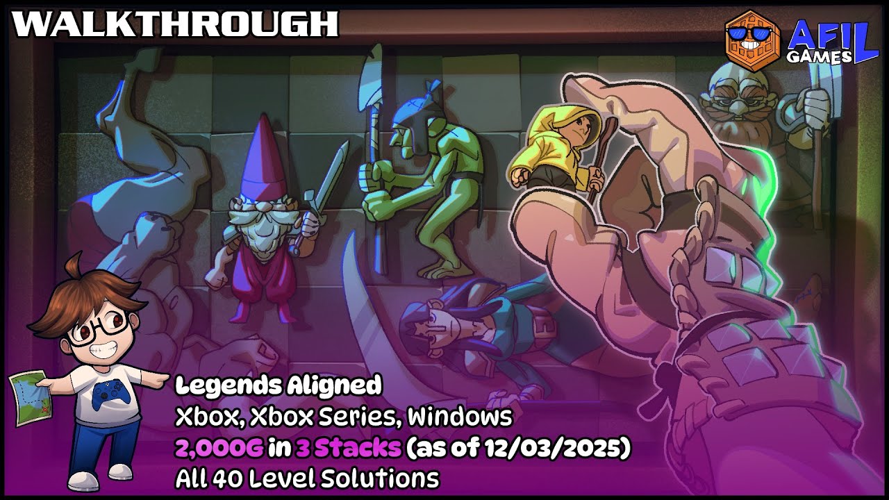Walkthrough - Legends Aligned (Xbox, Xbox Series, Windows) - All Solutions & Achievements - 3,000G