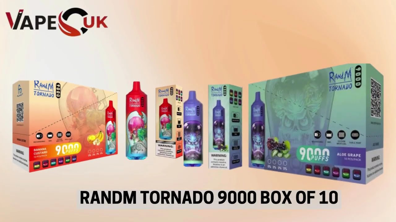RandM Tornado 9000 Puffs Box of 10 | 50+ Flavours | &pound;69.99 | Vape Club UK #RandMTornado9000boxof10