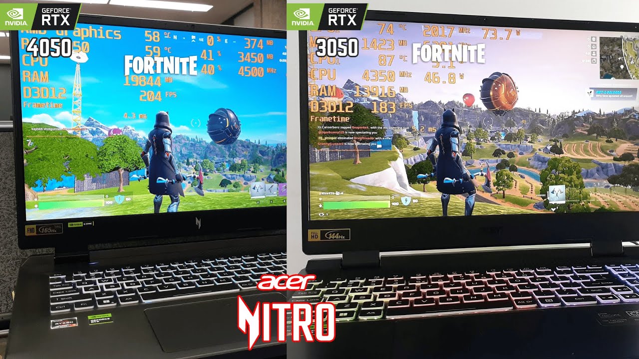RTX 3050 vs RTX 4050 Laptop - Acer Nitro - Fortnite (2026)