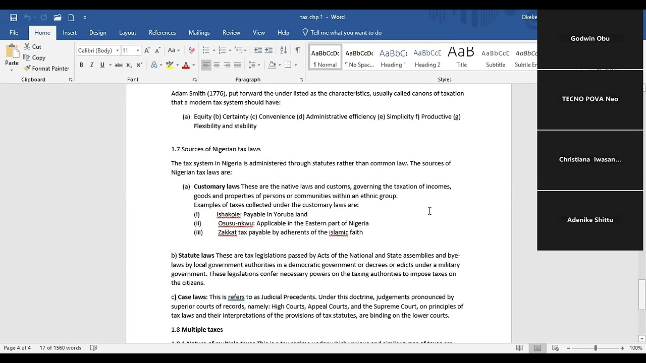 Introduction to Taxation - ICAN (Tax)