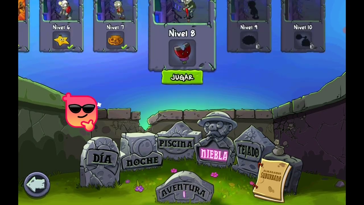 Plantas vs zombies 🙃 nivel Niebla del 6 al 10 🌻
