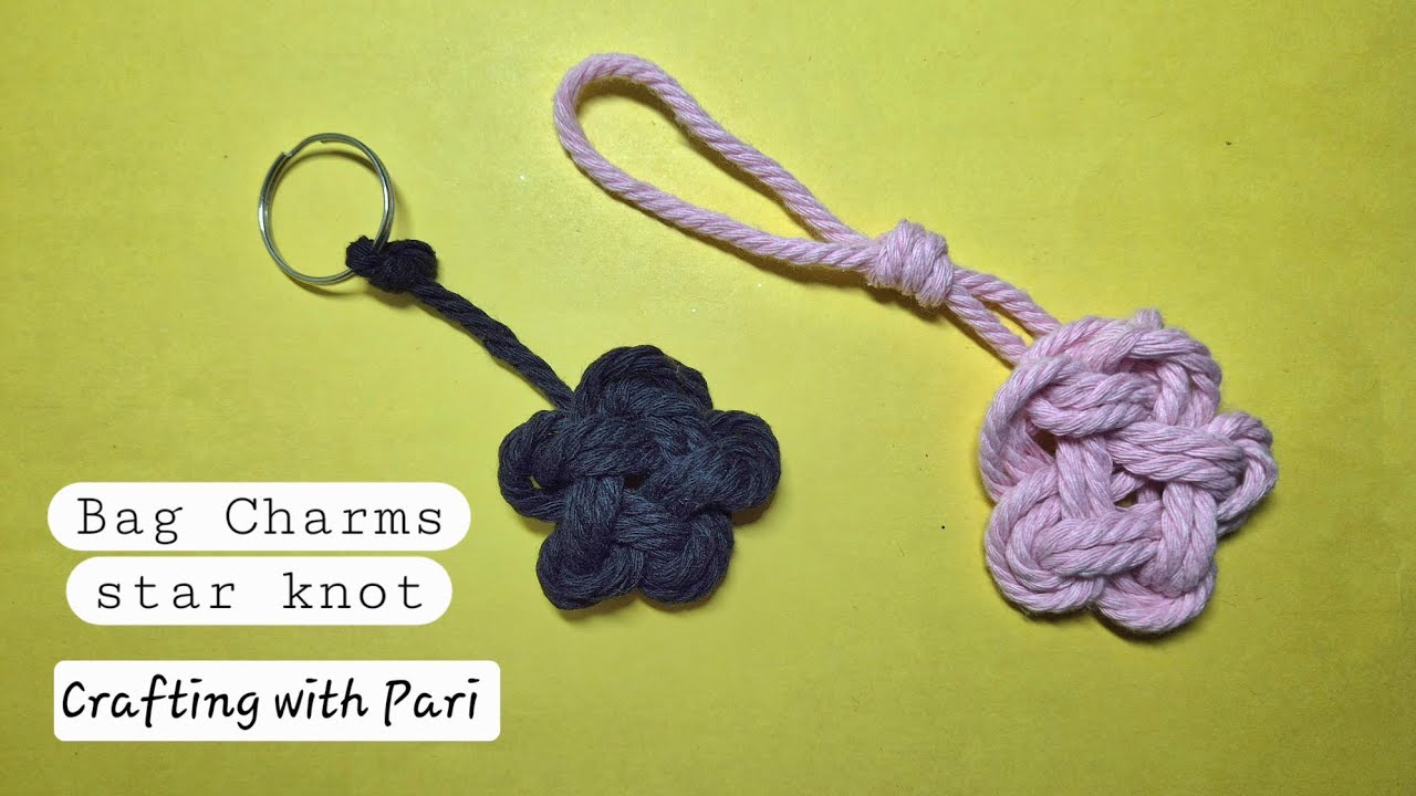 Bag Charms star knot - Crafting with Pari 🪢🪢🪢