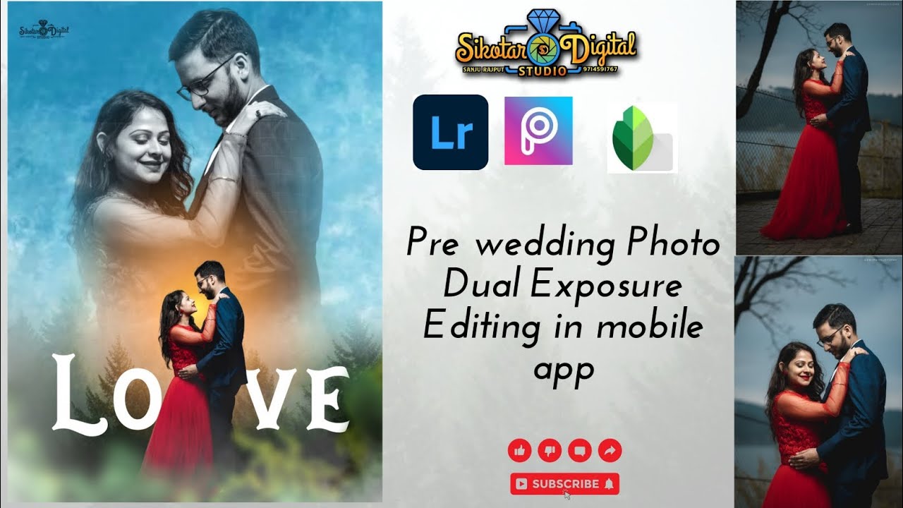 Pre wedding Photo Dual Exposure Editing In mobile#lr_photo_editing #picsart #prewedding #wedding