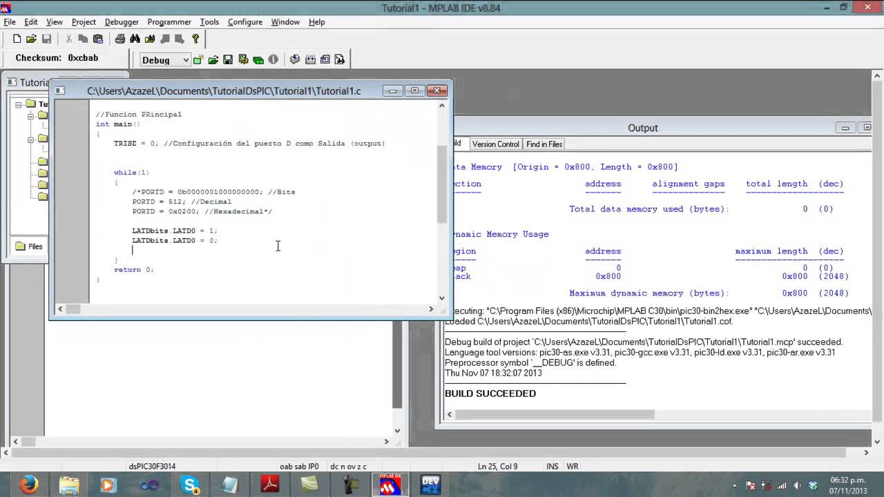 Programando dsPIC Tutorial 1: Encender y Apagar un LED (parte 2/3: Programa Principal)