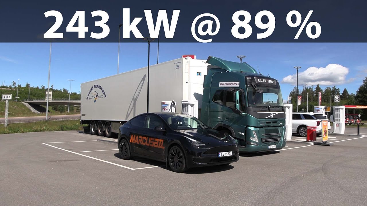 Volvo FM electric semi charging at Ionity Dal