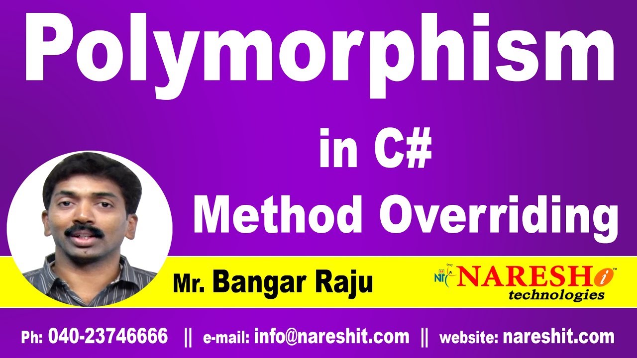 Polymorphism in C# Method Overriding | C#.NET Tutorial | Mr. Bangar Raju