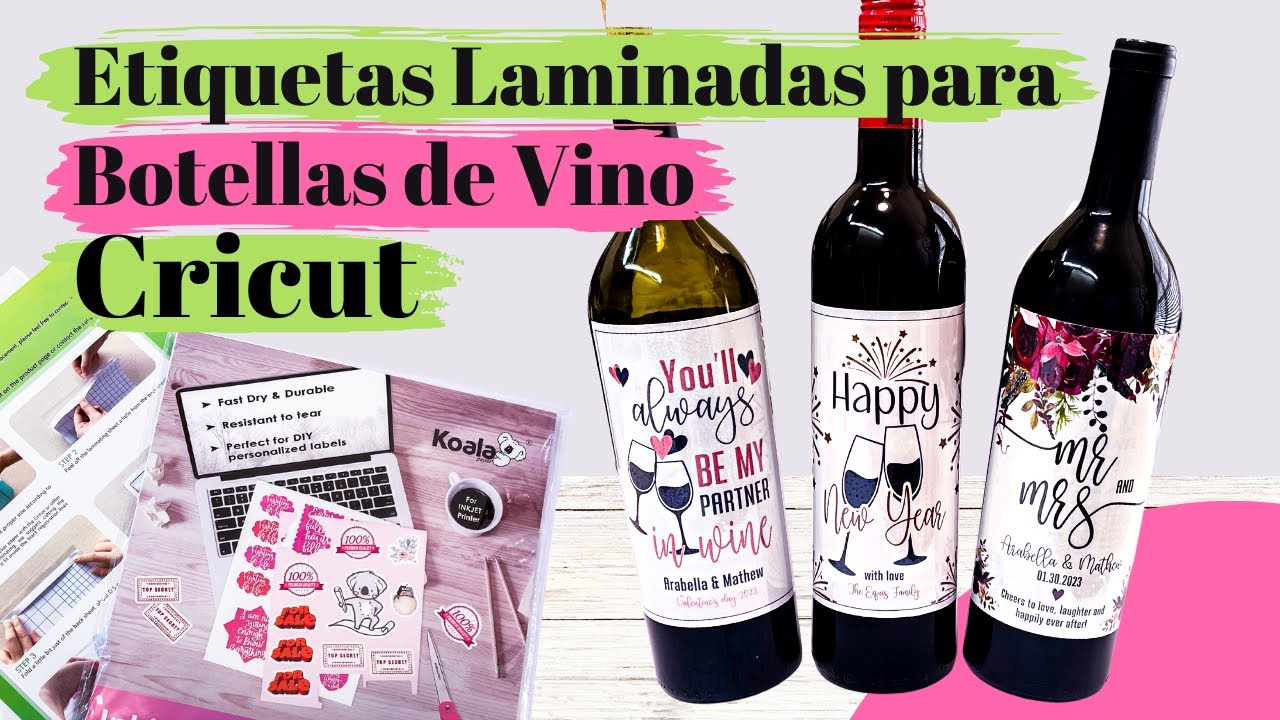 Etiquetas Personalizadas para BOTELLAS DE VINO con CRICUT {Stickers Impermeables}