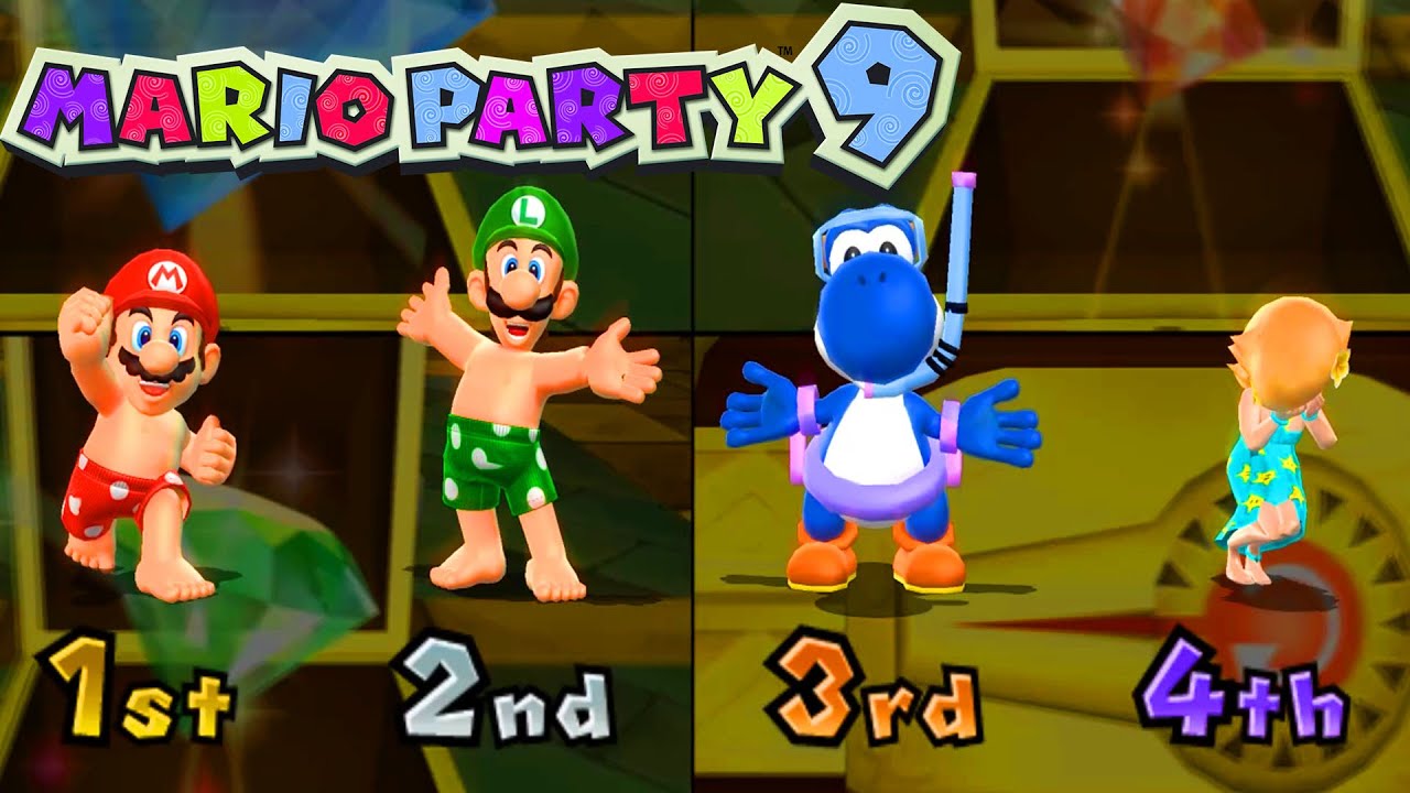 Mario Party 9 Garden Battle - Mario vs Luigi vs Yoshi vs Rosalina (Master Difficulty)