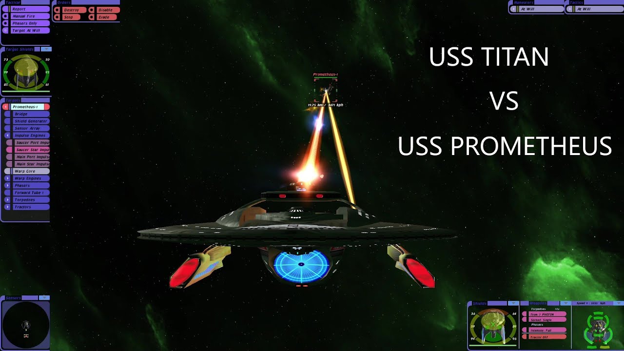 USS Titan VS USS Prometheus | Star Trek Bridge Commander Battle |