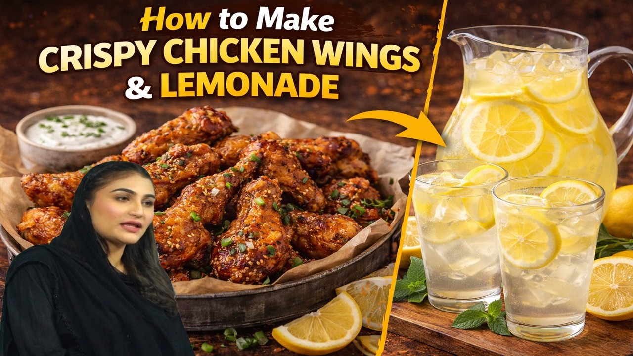 how to make crispy chicken wings & Lemonade ?| Better Than Takeout|Ft Simran Naseem