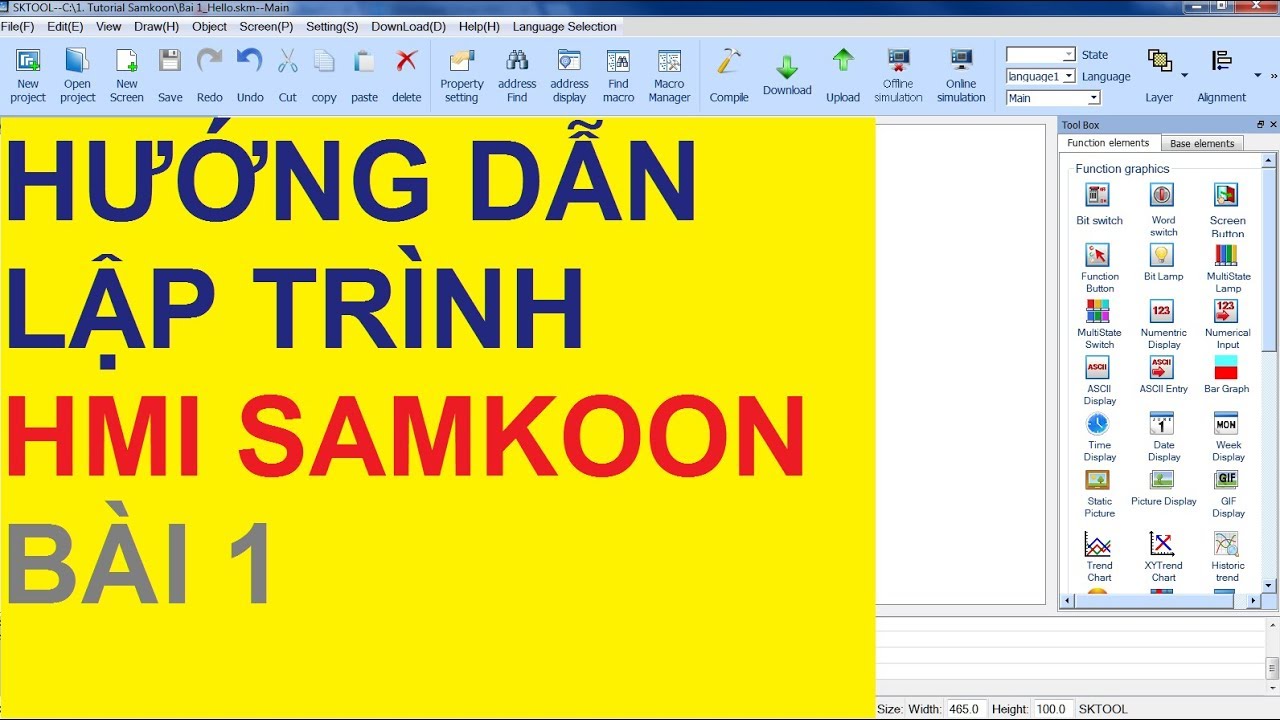 HƯỚNG DẪN LẬP TRÌNH HMI SAMKOON -01- [Cơ Bản 5 Bước Lập Trình]