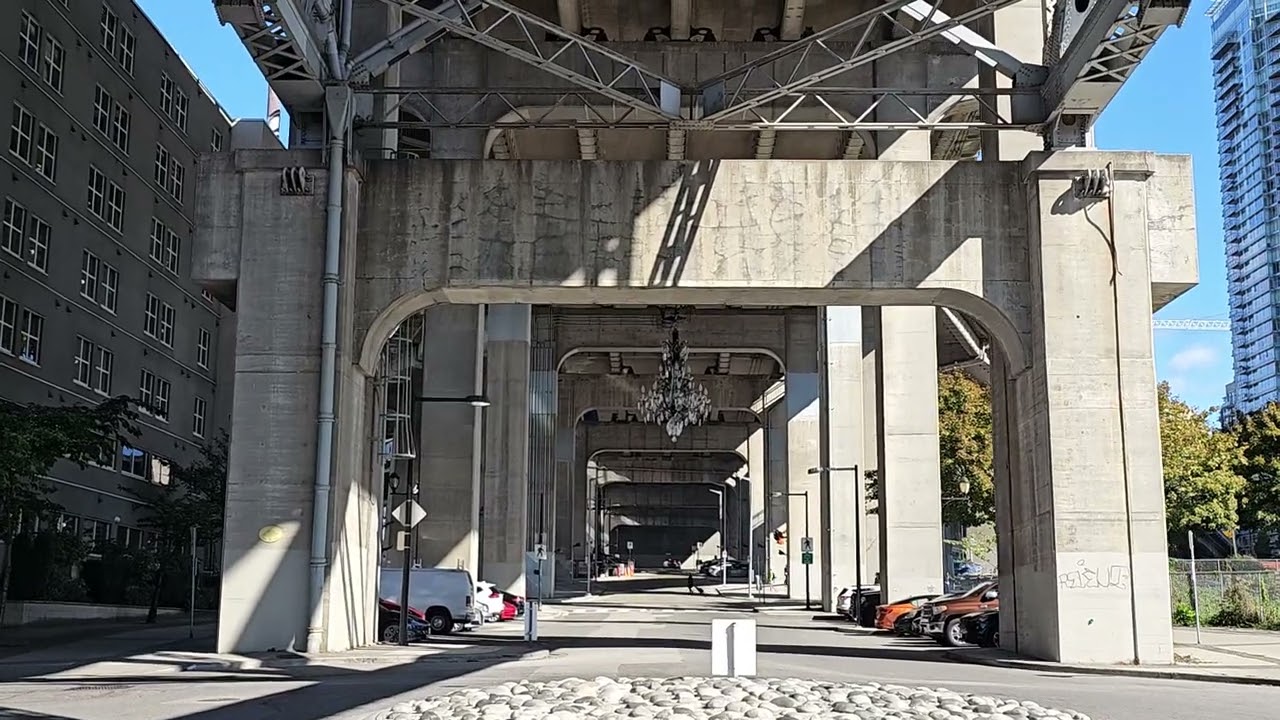 The Chandelier beneath the Granville Street bridge #granvillechandelier