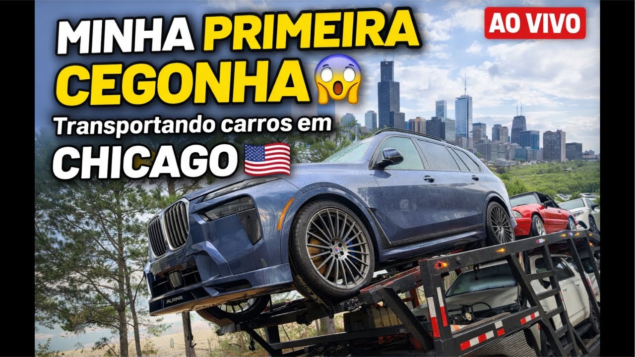AO VIVO 🚛 Minha primeira vez transportando carros na cegonha nos EUA 🇺🇸