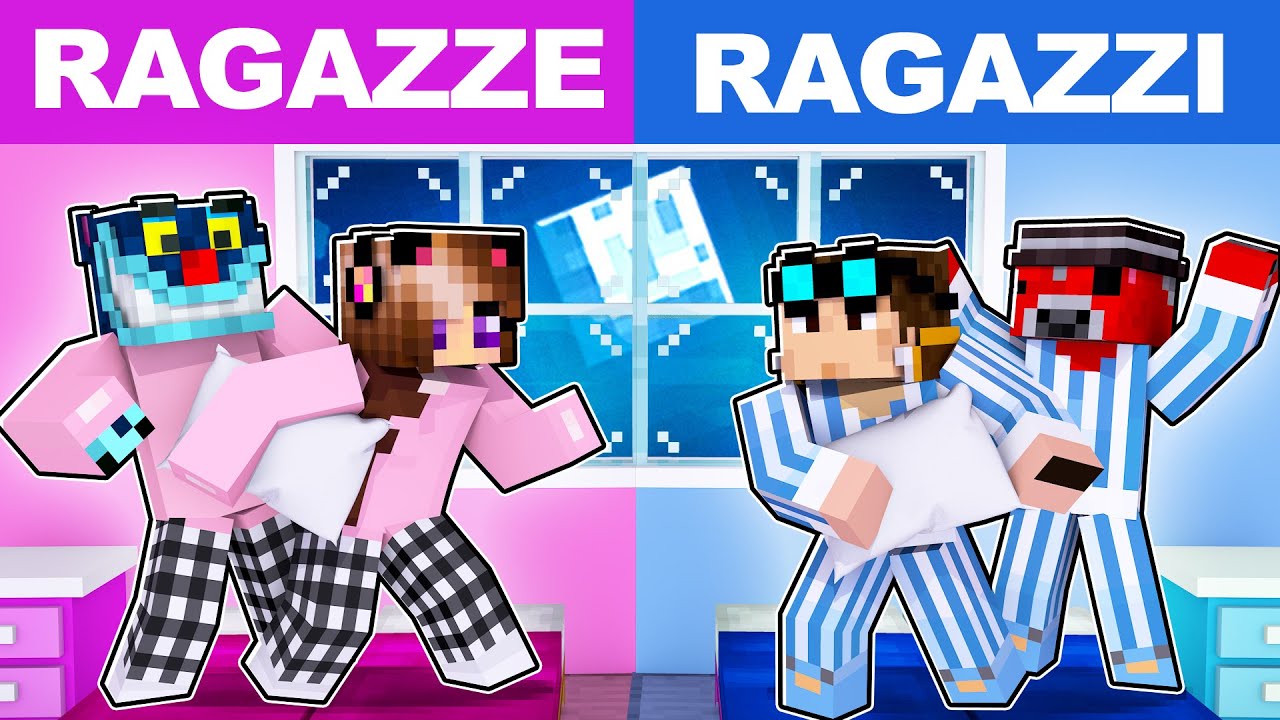 RAGAZZE CONTRO RAGAZZI SU MINECRAFT CON I MIEI AMICI!!