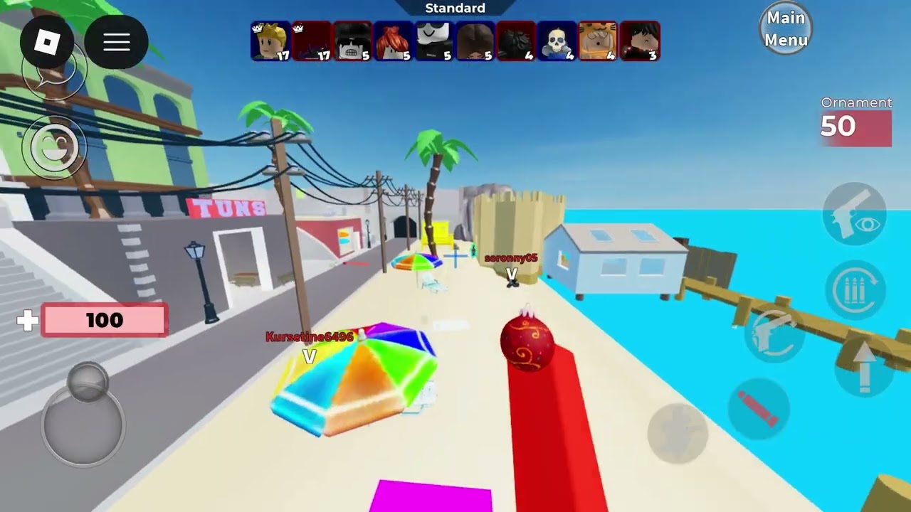 Playing with the new mobile 2.0 on Arsenal in Roblox