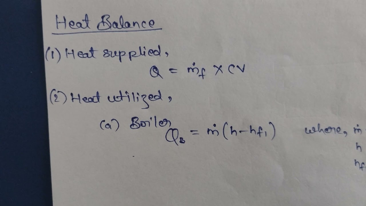 Heat Balance Sheet of Boiler
