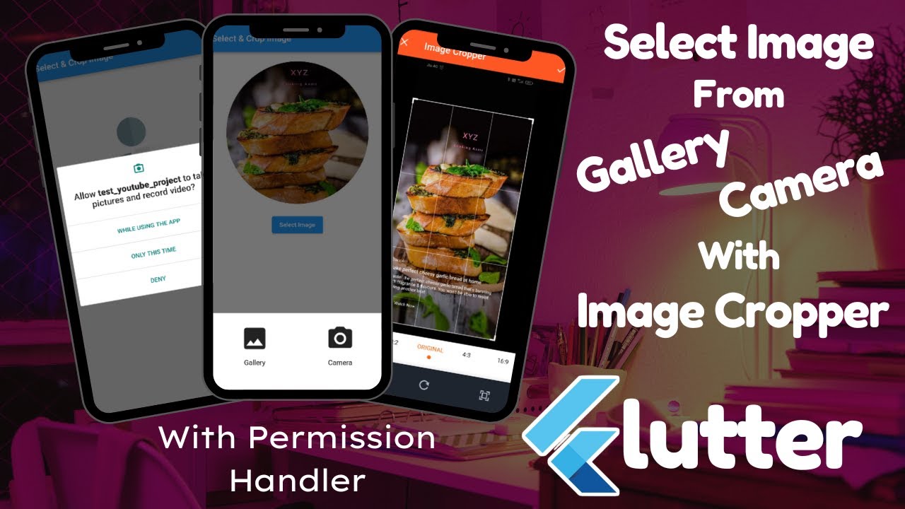 Image Picker From Gallery or Camera with Image Cropper in Flutter. With Permission Handler.