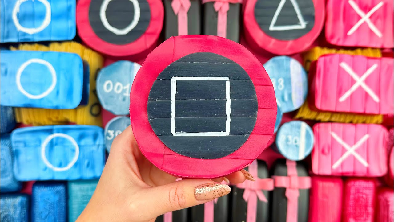 Squid game 🦑 Relaxing ASMR Triggers: Gentle Soap Breaking, Glitter Foam Crushing