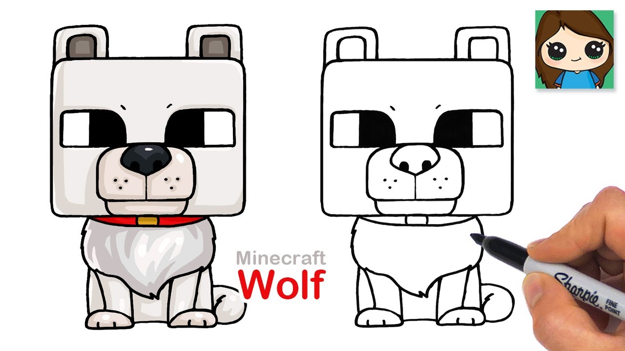 How to Draw Wolf | Minecraft Dennis