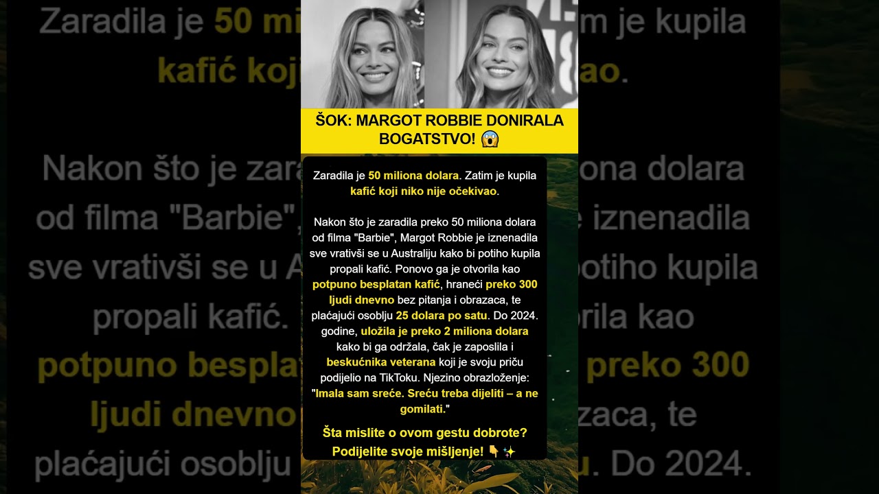 Margot Robbie Kupila Besplatan Kafić