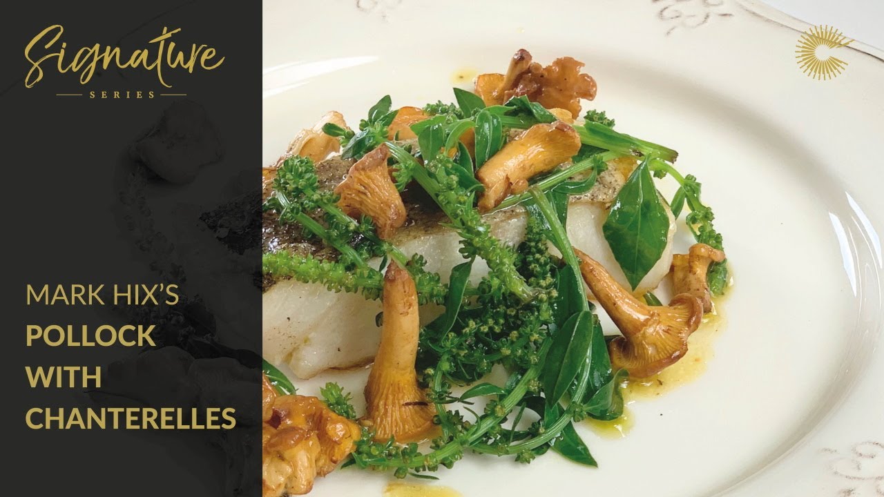 Mark Hix's Pollock with Sea Spinach and Chanterelles