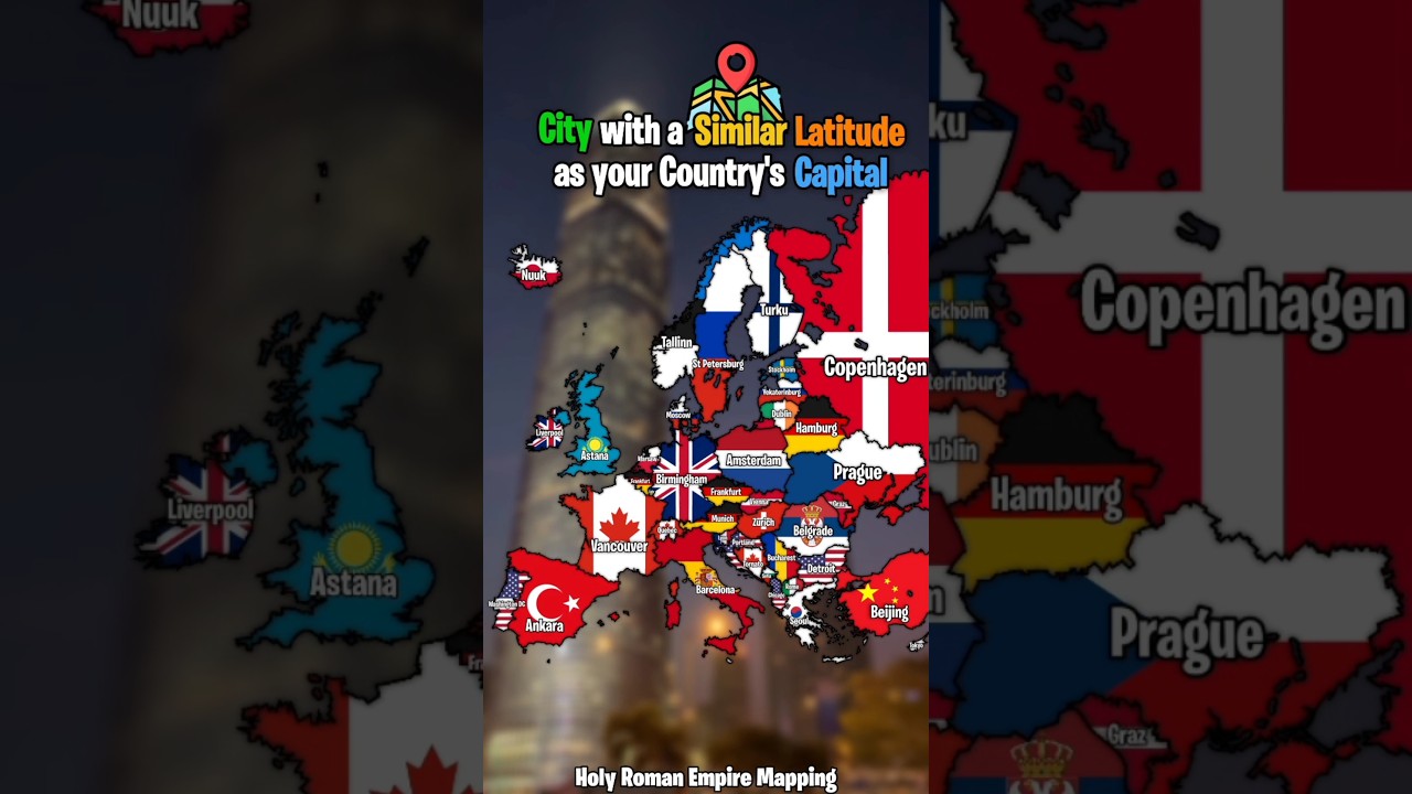 City with a Similar Latitude as your Country's Capital #europe #geography #mapping #history