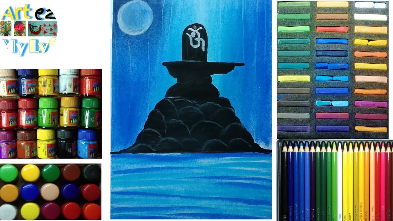 Shivratri Drawing - 3 || Shivling || #softpastel #shorts