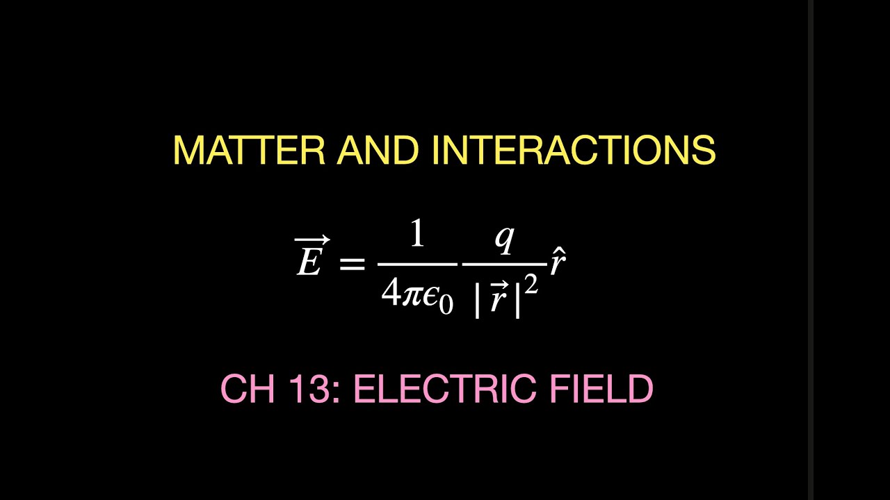 Matter and Interactions Chapter 13: Electric Field - Summary