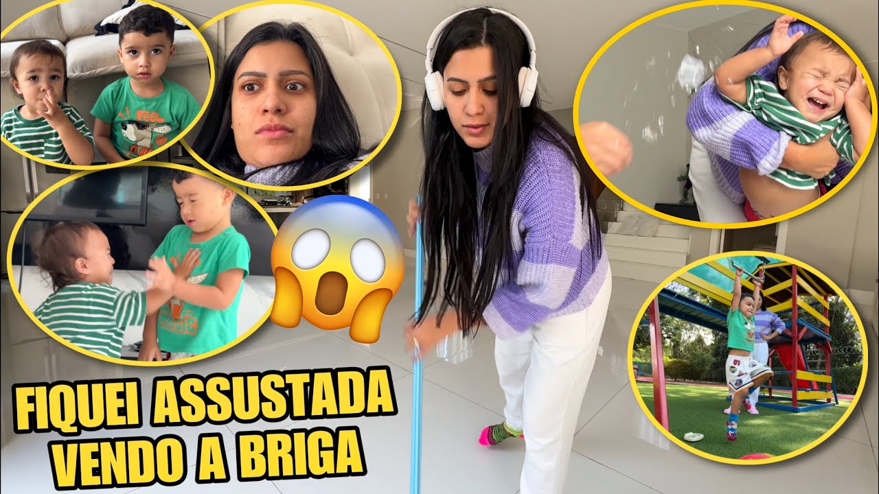 MEUS FILHOS BRIGARAM NA MINHA FRENTE!!! *ROTINA DE LIMPEZA + A BAB&Aacute; DELES FICOU DOENTE!* 😱😭