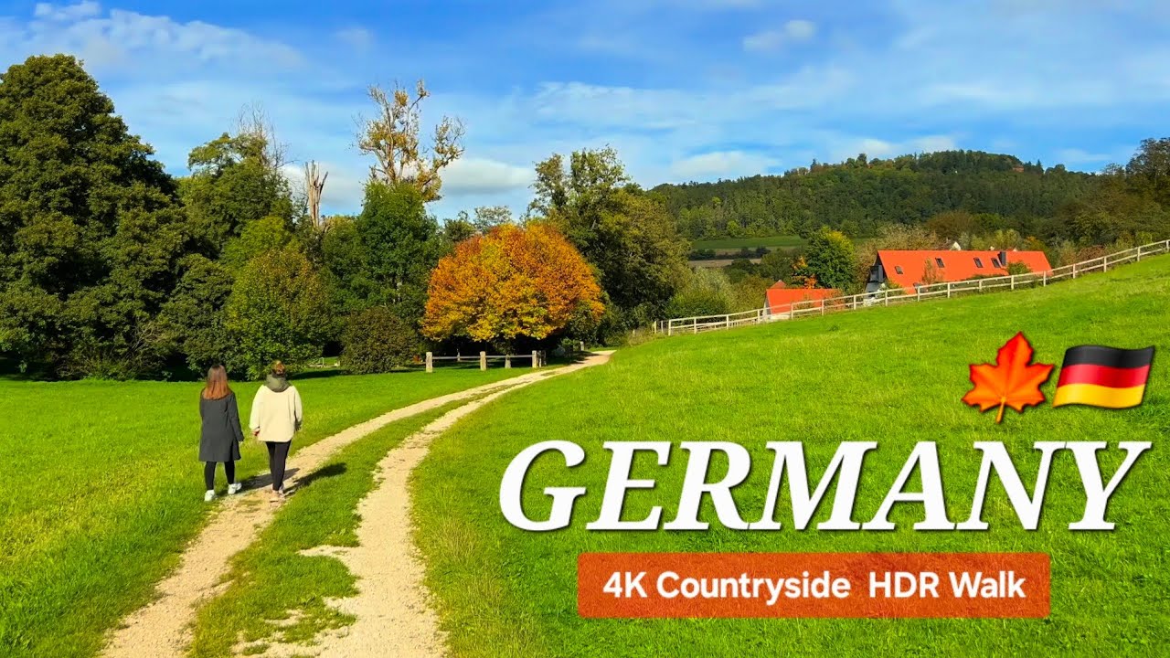 Germany 🇩🇪 4K HDR Countryside Walk | Autumn Colors 🍁 Nature Trail near Munich & Nuremberg