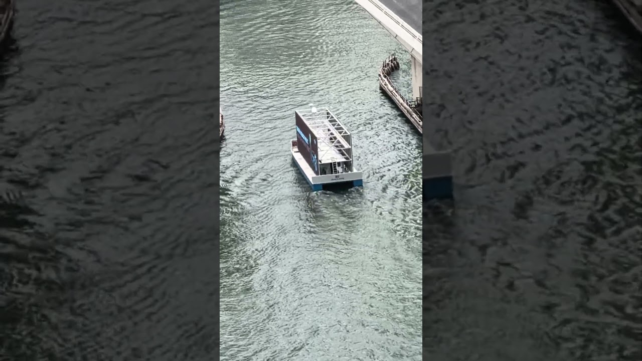 Brickell Bridge Opens For Advertising Vessel 