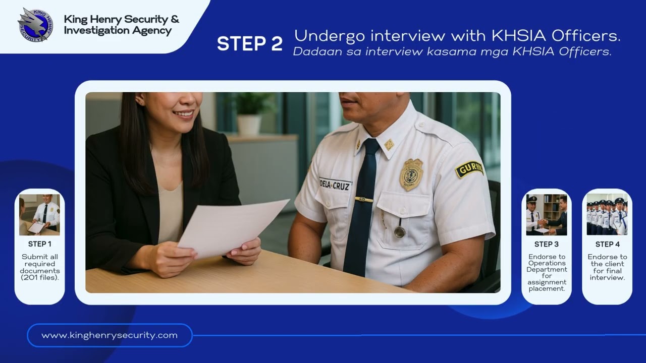 How to apply as a Security Guard at King Henry Security & Investigation Agency