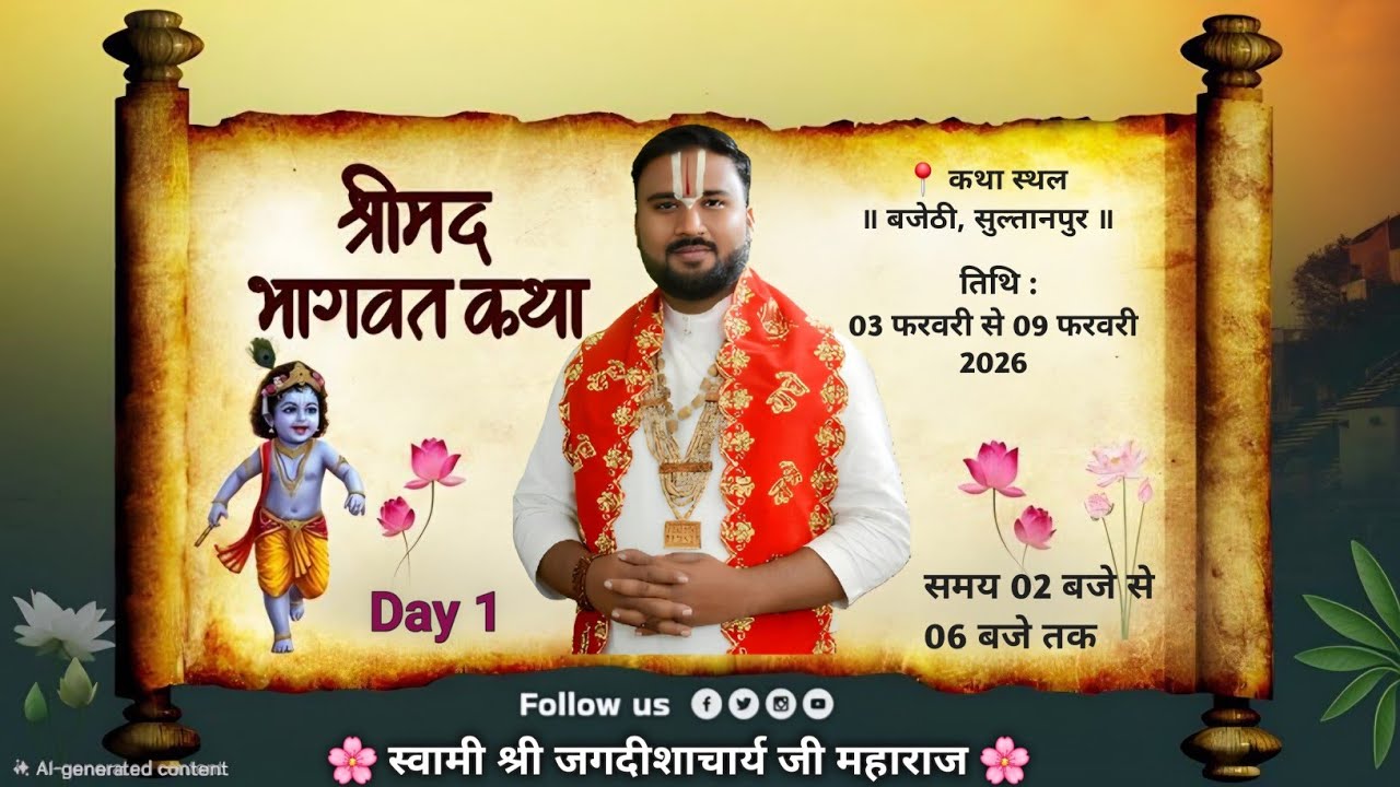 ||DAY - 1|| दिव्य श्री मद्द भागवत कथा स्वामी श्री जगदीशआचर्य जी महाराज