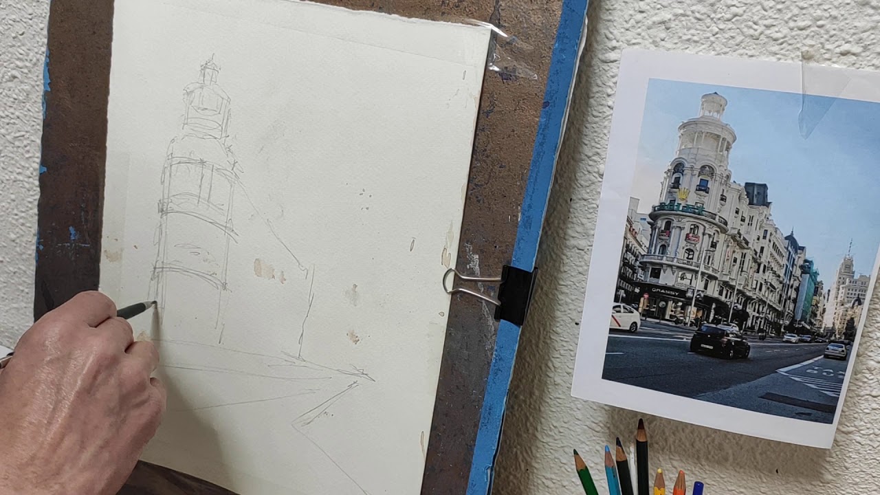1 parte Dibujando paisaje urbano (Gran Vía de Madrid)