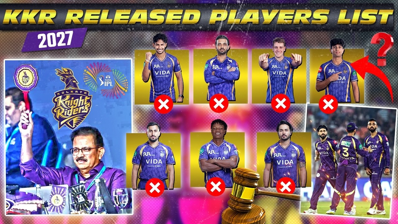 IPL 2027 : Kolkata Knight Riders Released Players after IPL 2026| KKR released players list IPL 2027