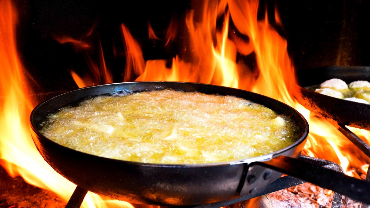 The SECRET to CRISPY Greek Fries: Deep-Fried in OLIVE OIL Over Wood Fire