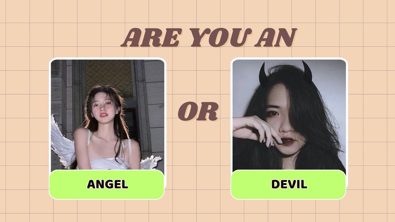 ✨ Are You an Angel or Devil? 😈🤔 (Personality Quiz) #personalitytest #personality #angel #quiz #devil