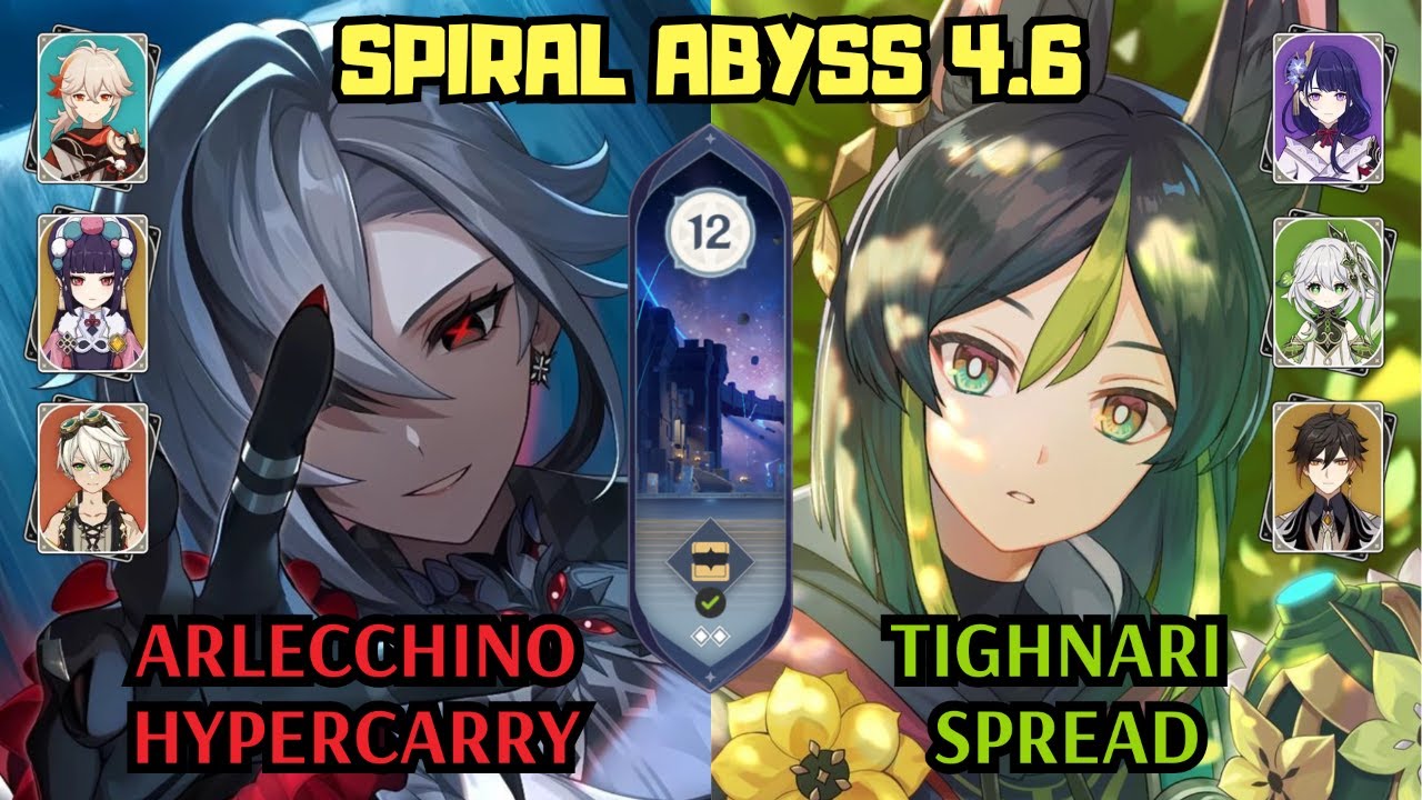 C0 Arlecchino Hypercarry & C0 Tighnari Spread | 4.6 Spiral Abyss Floor 12 | Genshin Impact