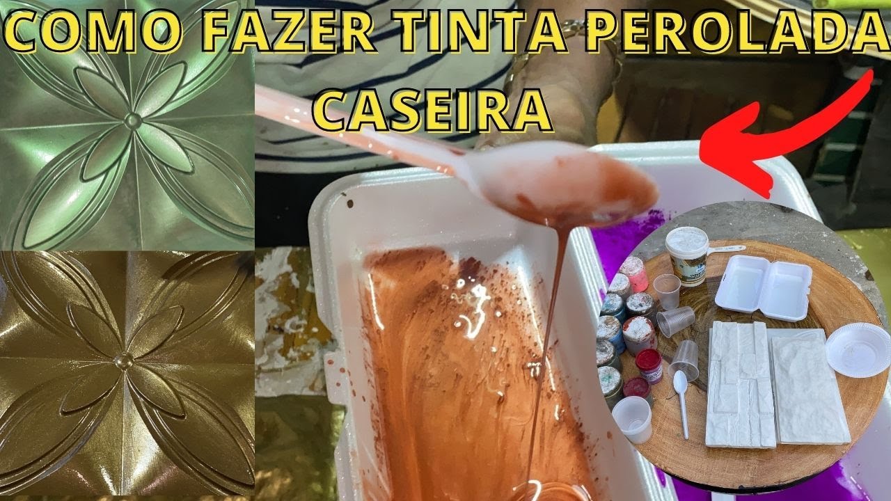 Aprenda a fazer tinta peroladas ou metalica caseira para placa de gesso 3D